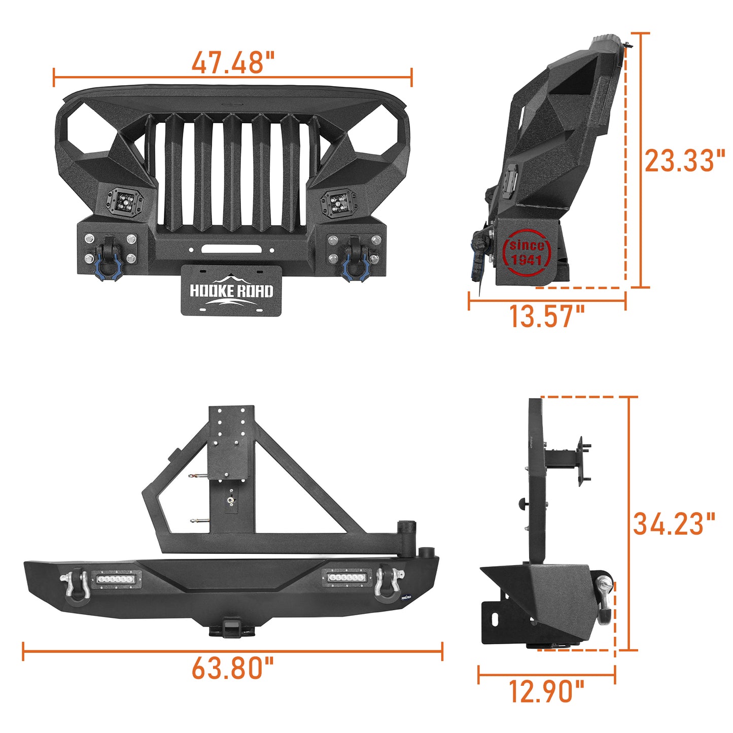 Mad Max Front Bumper & Rear Bumper w/Tire Carrier(07-18 Jeep Wrangler JK) - ultralisk4x4