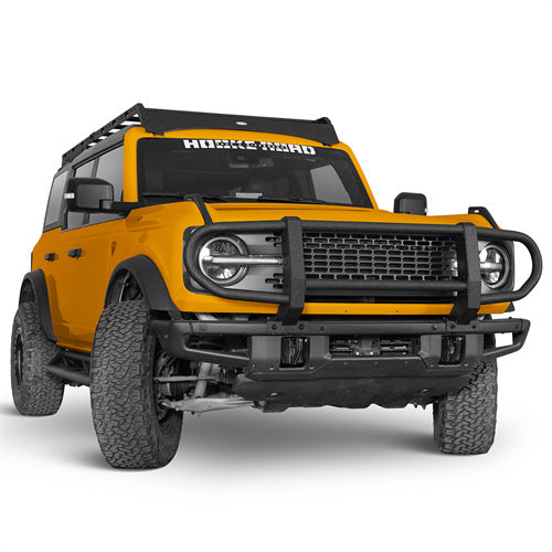 Full Grille Guard Front Brush Guard w/ Steel Modular Bumper For 2021-2025 Ford Bronco - Ultralisk4x4-u8932-2