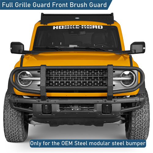 Full Grille Guard Front Brush Guard w/ Steel Modular Bumper For 2021-2025 Ford Bronco - Ultralisk4x4-u8932-4