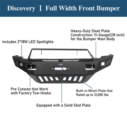 Road Trip Full Width Front Bumper w/ Winch Plate For 2010-2018 Ram 2500 - Ultralisk4x4
