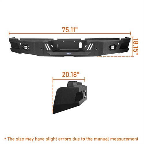 Full Width Front Bumper & Rear Bumper w/ Led Lights for 2019-2021 Dodge Ram 2500 - ultralisk4x4 ULB.6302+ULB.6304 16