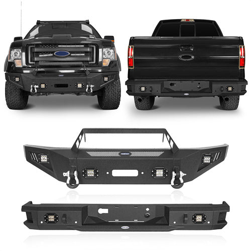 Ford F-150 Front Bumper & Rear Bumper for 2009-2014 Ford F-150, Excluding Raptor  ultralisk4x4 ULB.8202+ULB.8203 1