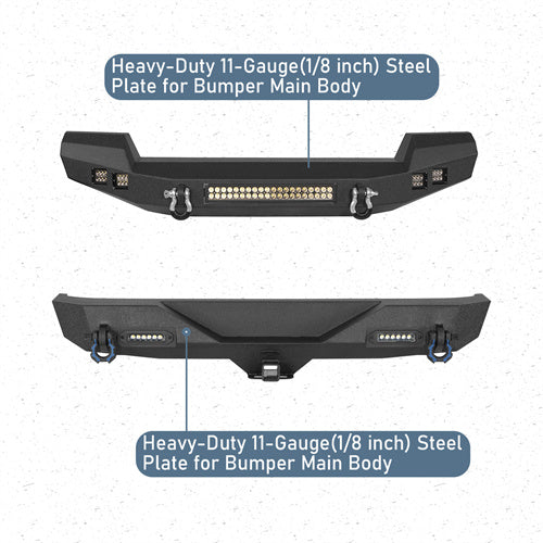 Full width Front Bumper & Rear Bumper Combo(07-18 Jeep Wrangler JK JKU) - Ultralisk 4x4