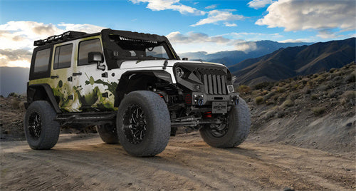 Mad Max Front Bumper w/Steel Grille Guard & Windshield Frame Cover(07-18 Jeep Wrangler JK) - ultralisk4x4