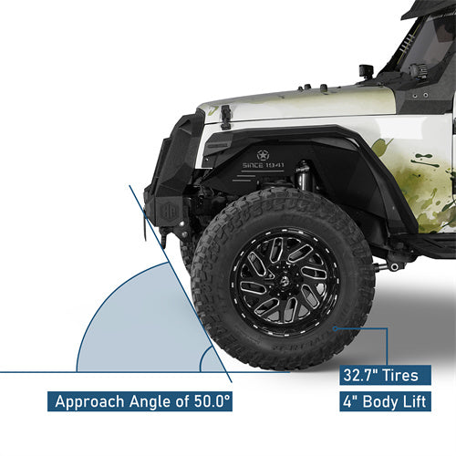 Mad Max Grill+Bumper w/ LED Turn Signal Lights For 2007-2018 Jeep Wrangler JK - Ultralisk4x4-u2107-
10