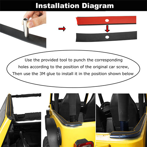 Hardtop Seal Kit 3-Piece For 1997-2006 Jeep Wrangler TJ Hardtops - Ultralisk4x4