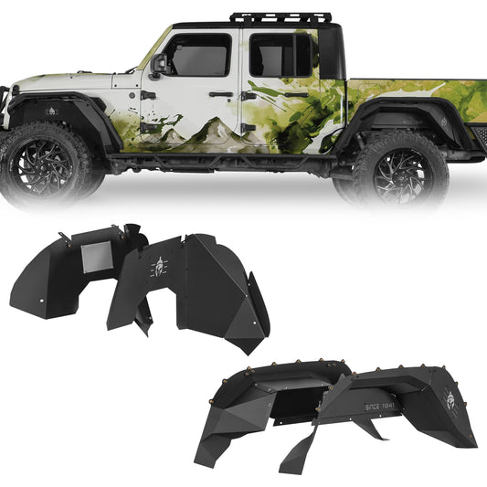 Front & Rear Inner Fender Liners For 2018-2026 Jeep Wrangler JL / Gladiator JT (Excluding Rubicon 3.6L Engine) - Ultralisk4x4
