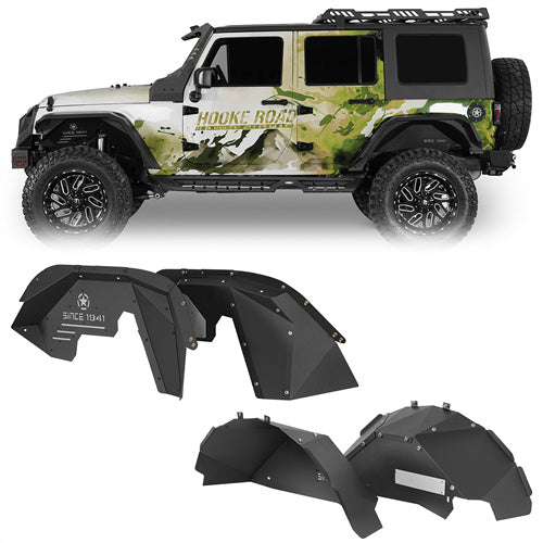 Front & Rear Aluminum Inner Fender Liners For 2007-2018 Jeep Wrangler JK - Ultralisk4x4