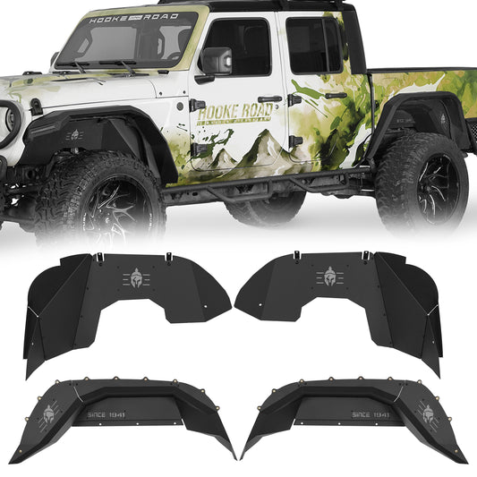 Front & Rear Inner Fender Liners For 2018-2025 Jeep Wrangler JL / Gladiator JT (Excluding Rubicon 3.6L Engine) - Ultralisk4x4