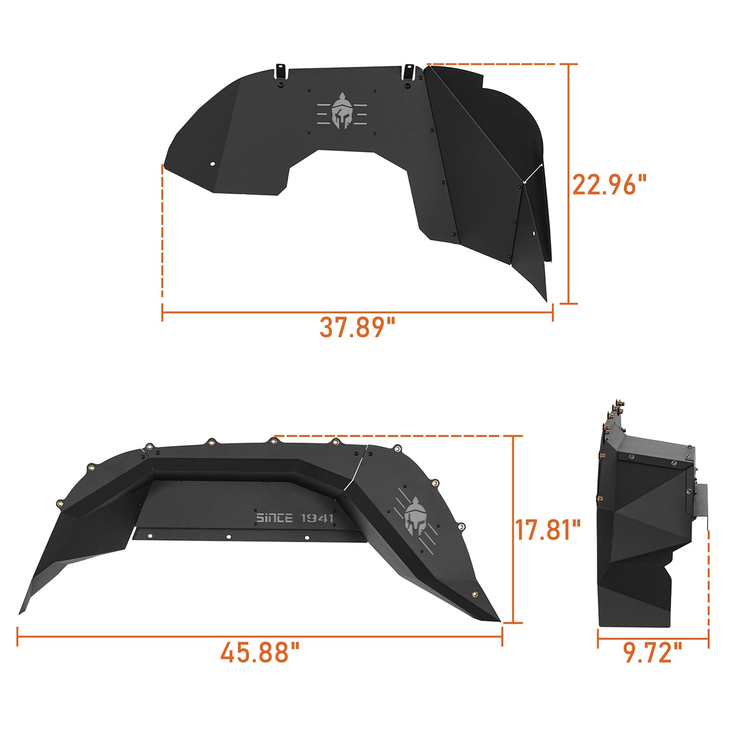 Front & Rear Inner Fender Liners For 2020-2026 Gladiator JT (Excluding Rubicon 3.6L Engine) - Ultralisk4x4