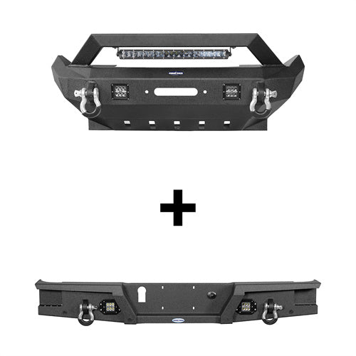 Jeep Gladiator JT Rock Crawler Stubby Front & Rear Bumper (20-24)- ultralisk4x4 ul30317003s 2