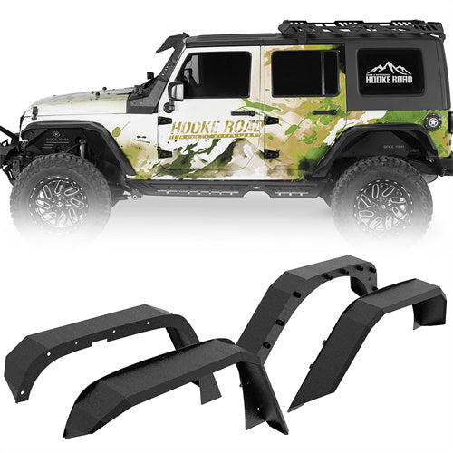 Flat Tube Wide Fender Flares For 2007-2018 Jeep Wrangler JK - ultralisk4x4
