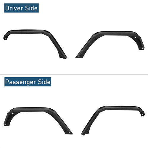Flat Tube Wide Fender Flares For 2007-2018 Jeep Wrangler JK - ultralisk4x4