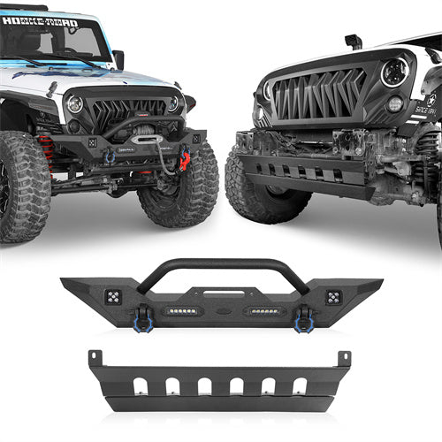 Mid Width Front Bumper & Front Skid Plate(07-18 Jeep Wrangler JK) - Ultralisk 4x4