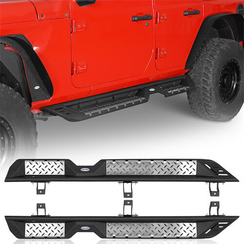 CALLIERT Side Steps For Jeep Wrangler JL 2 Door (2018-2025) - 6" Textured Black Steel Running Boards, 550 Lbs Capacity