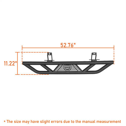 Jeep JL Tubular Side Armor Side Step Bars For 2-Door (2018-2025 Jeep Wrangler JL) - Ultralisk4x4