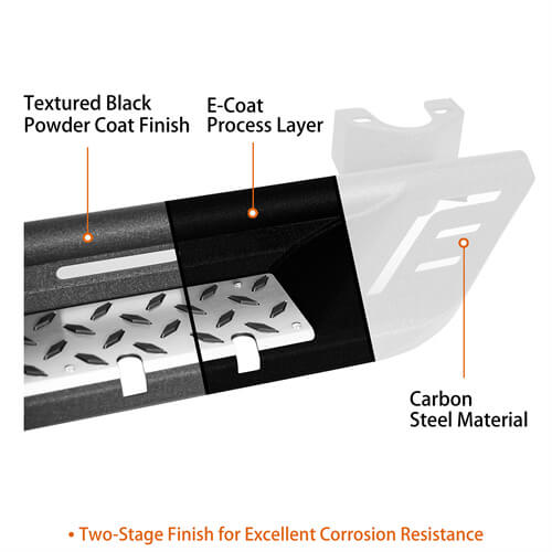 2007-2018 Jeep Wrangler JK Side Armor Side Step Bars For 2-Door - Ultralisk4x4 ul2083s 10