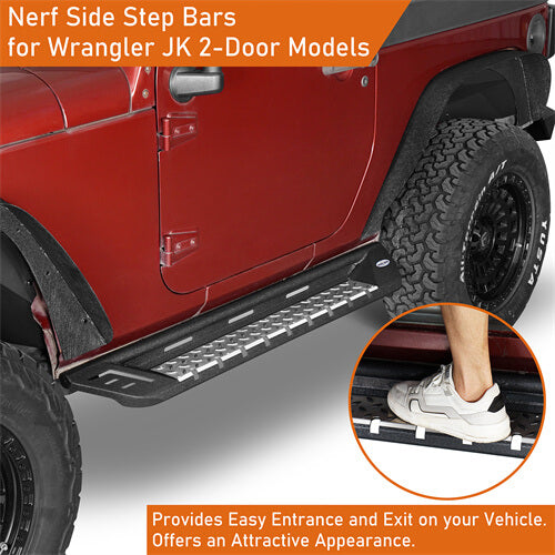 2007-2018 Jeep Wrangler JK Side Armor Side Step Bars For 2-Door - Ultralisk4x4 ul2083s 11