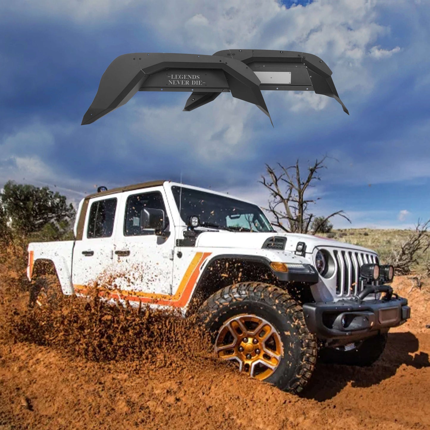 20-23 Jeep Gladiator JT Steel Rear Inner Fender Liners Wheel Liners - Ultralisk4x4 ul7014s 1