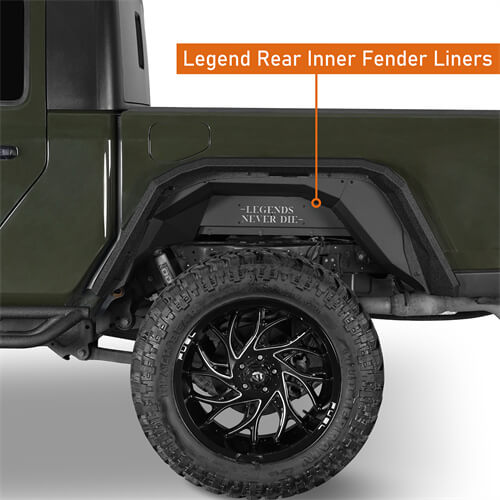 20-23 Jeep Gladiator JT Steel Rear Inner Fender Liners Wheel Liners - Ultralisk4x4 ul7014s 9