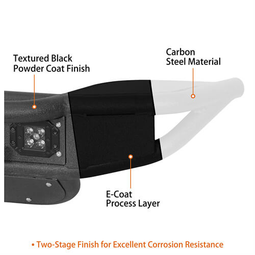 Lotus Tubular Front Bumper w/ Winch Plate For 2018-2025 Jeep Wrangler JL & Gladiator JT - Ultralisk4x4