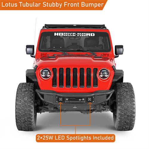 Lotus Tubular Front Bumper w/ Winch Plate For 2018-2025 Jeep Wrangler JL & Gladiator JT - Ultralisk4x4