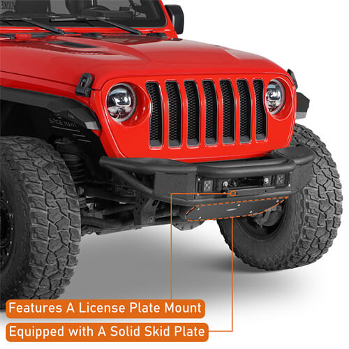 Lotus Tubular Front Bumper w/ Winch Plate For 2018-2025 Jeep Wrangler JL & Gladiator JT - Ultralisk4x4