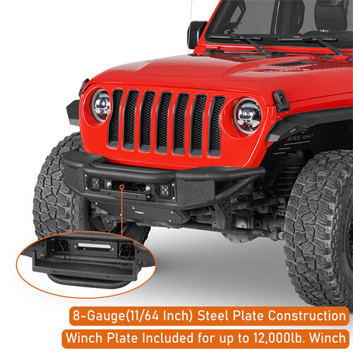 Lotus Tubular Front Bumper w/ Winch Plate For 2018-2025 Jeep Wrangler JL & Gladiator JT - Ultralisk4x4