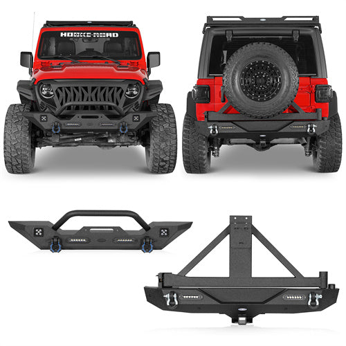 Front Bumper & Rear Bumper w/Tire Carrier(18-25 Jeep Wrangler JL) - ultralisk4x4