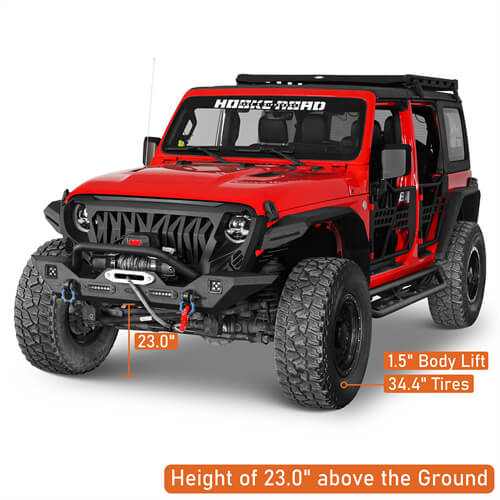 Steel Front Winch Bumper w/Accent Lighting For 2007-2025 Jeep Wrangler JK & JL & Gladiator JT - ultralisk4x4