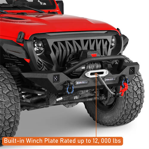 Steel Front Winch Bumper w/Accent Lighting For 2007-2025 Jeep Wrangler JK & JL & Gladiator JT - ultralisk4x4