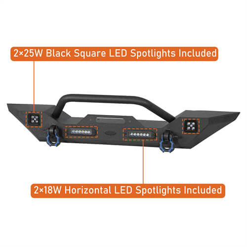 Steel Front Winch Bumper w/Accent Lighting For 2007-2025 Jeep Wrangler JK & JL & Gladiator JT - ultralisk4x4
