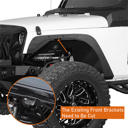 Front & Rear Fender Flare Kit Jeep Wrangler Off-Road For 2007-2018 Jeep Wrangler JL - Ultralisk4x4 ul2093s- 10