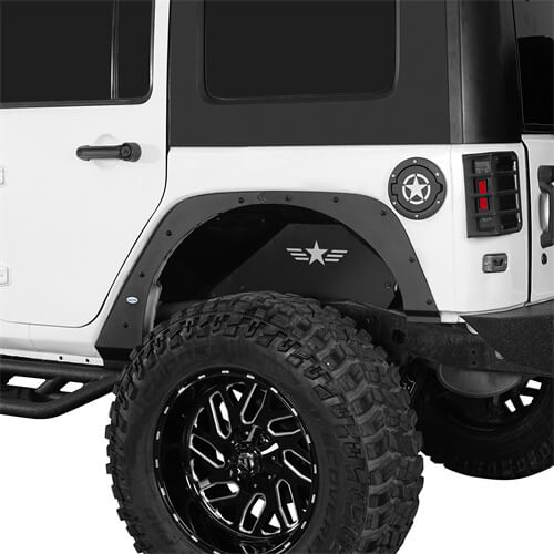 Front & Rear Fender Flare Kit Jeep Wrangler Off-Road For 2007-2018 Jeep Wrangler JL - Ultralisk4x4 ul2093s- 5