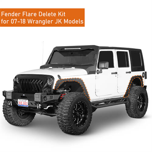 Front & Rear Fender Flare Kit Jeep Wrangler Off-Road For 2007-2018 Jeep Wrangler JL - Ultralisk4x4 ul2093s- 6