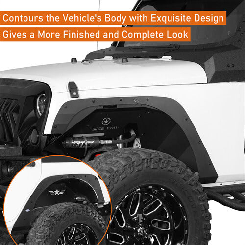 Front & Rear Fender Flare Kit Jeep Wrangler Off-Road For 2007-2018 Jeep Wrangler JL - Ultralisk4x4 ul2093s- 8