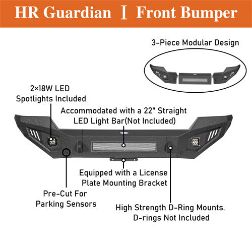Off-Road Full-Width Front Bumper Aftermarket Truck Accessories For 2016-2018 Chevy Silverado 1500 - Ultralisk4x4 ul9029 14