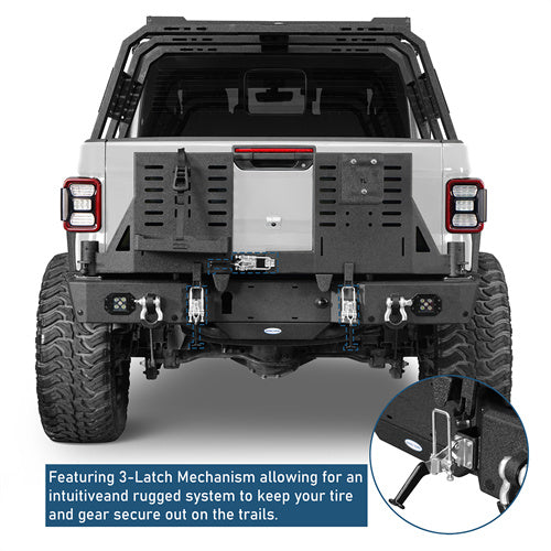 Off Road Rear Bumper w/ Dual Swing Arms & Tire Carrier For 2020-2025 Jeep Gladiator JT Models- Ultralisk4x4