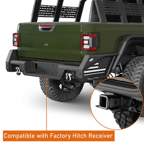 Rear Bumper Off-Road For 2020-2024 Jeep Gladiator JT - Ultralisk4x4 ul7019s- 13