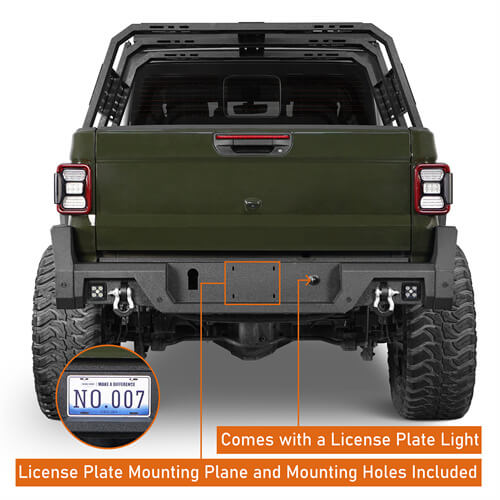 Rear Bumper Off-Road For 2020-2024 Jeep Gladiator JT - Ultralisk4x4 ul7019s- 5