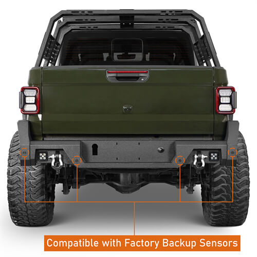 Rear Bumper Off-Road For 2020-2024 Jeep Gladiator JT - Ultralisk4x4 ul7019s- 7