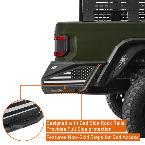 Rear Bumper Off-Road For 2020-2024 Jeep Gladiator JT - Ultralisk4x4 ul7019s- 9