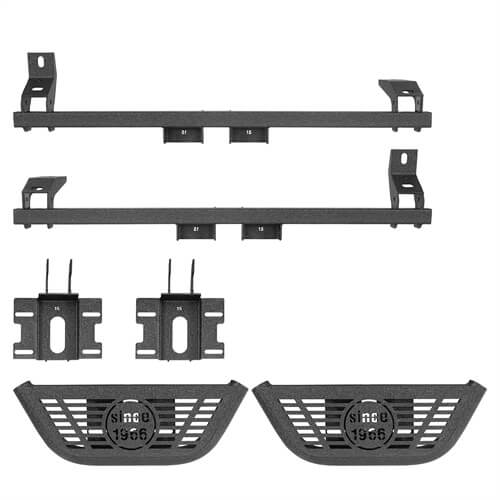 Off Road Side Hoop Steps Kit For 2021-2024 Ford Bronco 2-Door - Ultralisk4x4-u8931s-11