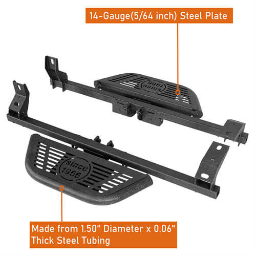 Off Road Side Hoop Steps Kit For 2021-2024 Ford Bronco 2-Door - Ultralisk4x4-u8931s-8
