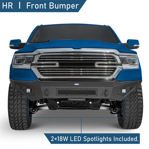Offroad Front Bumper w/LED Spotlights (2019-2024 Dodge Ram 1500) - ultralisk4x4