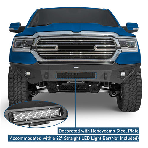 Offroad Front Bumper w/LED Spotlights (2019-2024 Dodge Ram 1500) - ultralisk4x4