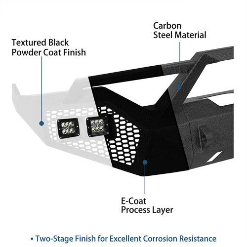 Off-Road Front Bumper w/ Winch Plate & Grill Guard (2013-2018 Ram 1500, Excluding Rebel) - Ultralisk4x4