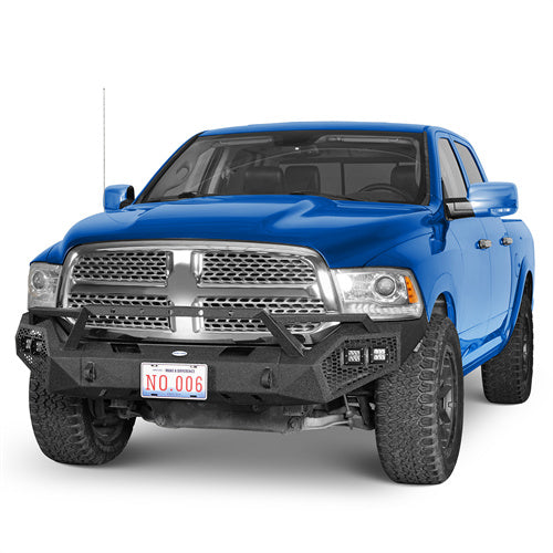 Off-Road Front Bumper w/ Winch Plate & Grill Guard (2013-2018 Ram 1500, Excluding Rebel) - Ultralisk4x4
