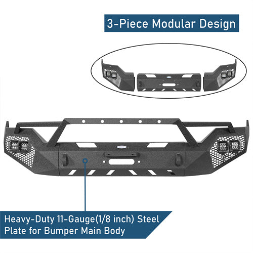 Off-Road Front Bumper w/ Winch Plate & Grill Guard (2013-2018 Ram 1500, Excluding Rebel) - Ultralisk4x4