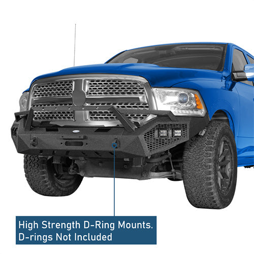 Off-Road Front Bumper w/ Winch Plate & Grill Guard (2013-2018 Ram 1500, Excluding Rebel) - Ultralisk4x4